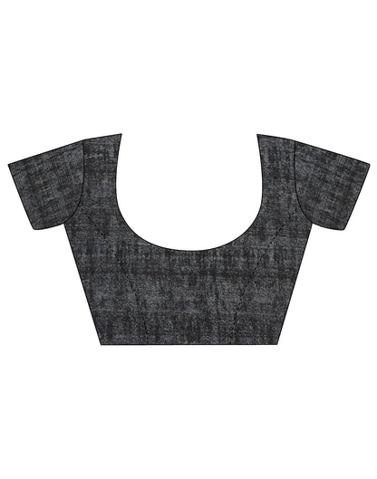 Black Printed Silk Saree | Leemboodi