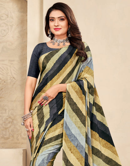 Black Printed Silk Saree | Leemboodi
