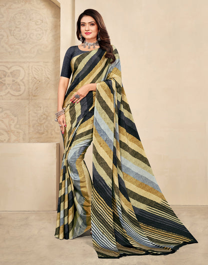 Black Printed Silk Saree | Leemboodi