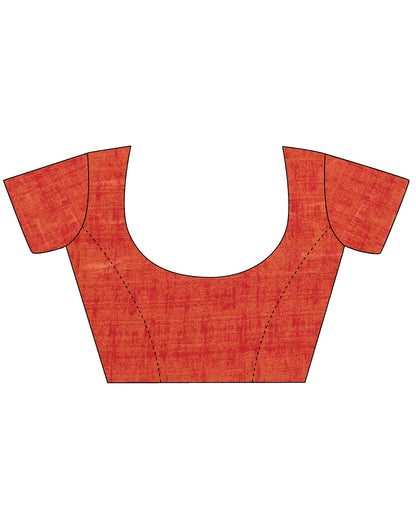 Orange Printed Silk Saree | Leemboodi