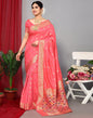 Rose Pink Banarasi Silk Saree | Leemboodi
