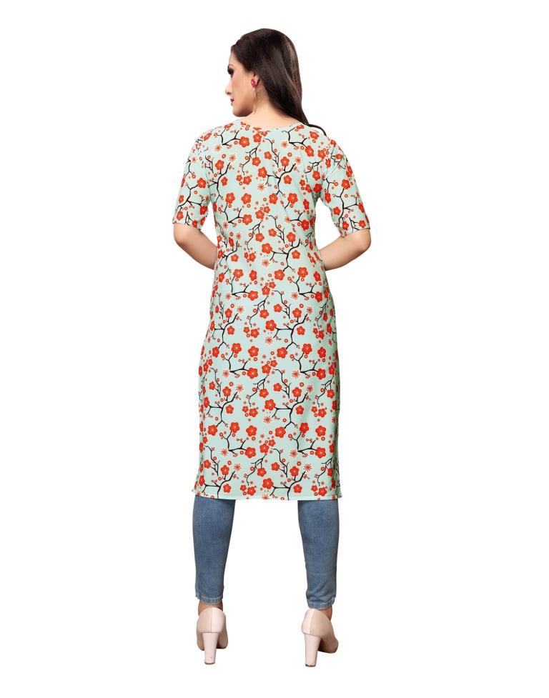 Blue Printed Crepe Kurti | Sudathi