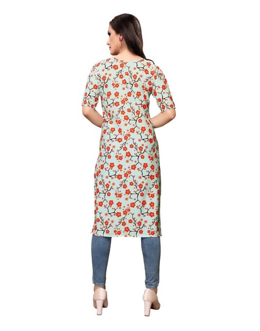 Blue Printed Crepe Kurti | Sudathi