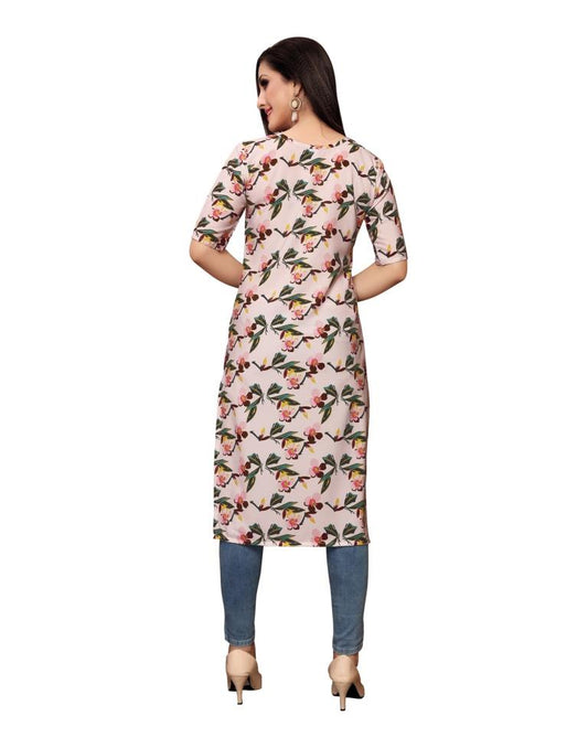 Pink Printed Crepe Kurti | Sudathi
