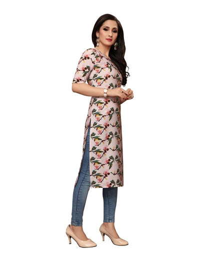 Pink Printed Crepe Kurti | Sudathi