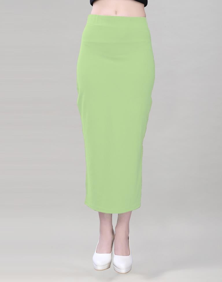 Pista Green Coloured Lycra Solid Saree Shapewear | Sudathi