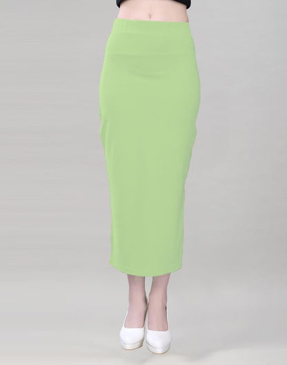 Pista Green Coloured Lycra Solid Saree Shapewear | Sudathi
