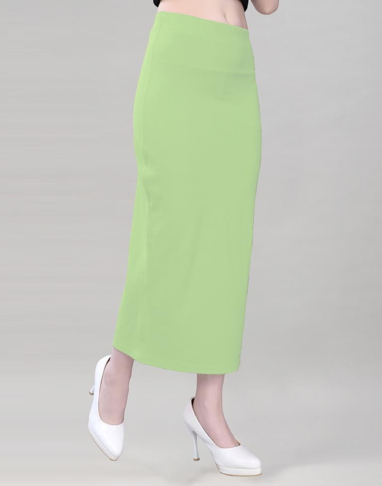 Pista Green Coloured Lycra Solid Saree Shapewear | Sudathi