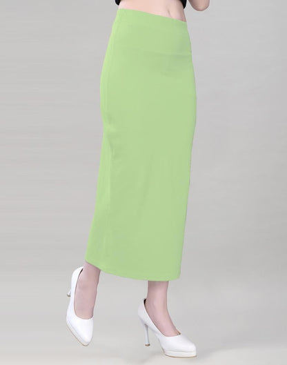 Pista Green Coloured Lycra Solid Saree Shapewear | Sudathi