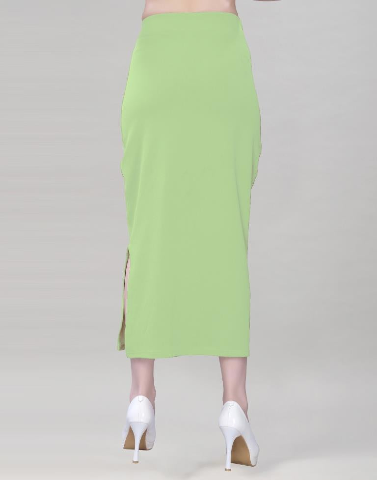 Pista Green Coloured Lycra Solid Saree Shapewear | Sudathi