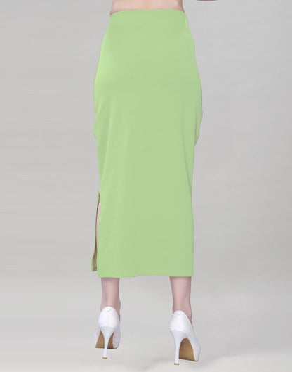 Pista Green Coloured Lycra Solid Saree Shapewear | Sudathi