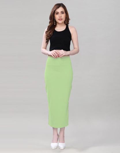 Pista Green Coloured Lycra Solid Saree Shapewear | Sudathi