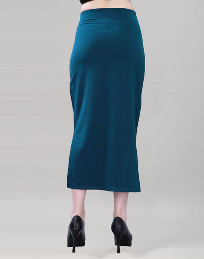 Pine Green Coloured Lycra Solid Saree Shapewear | Sudathi