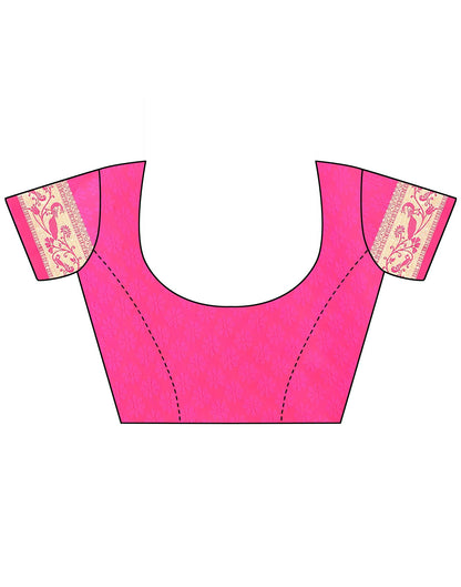 Rani Pink Paithani Silk Saree | Leemboodi