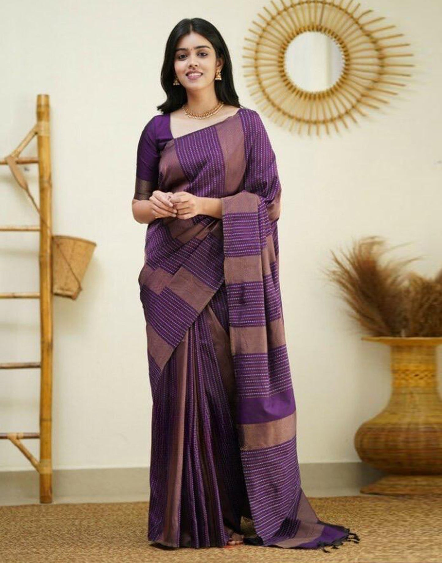 Wine Banarasi Silk Saree | Sudathi