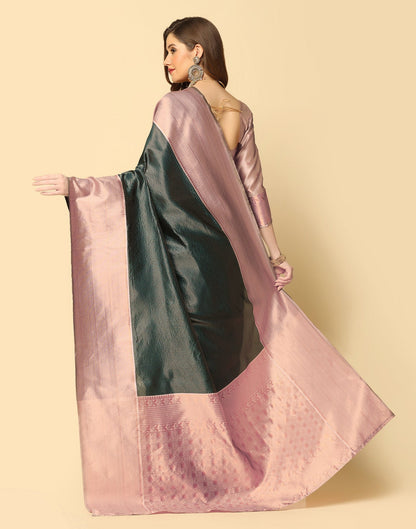 Dark Green Self Woven Silk Saree | Sudathi