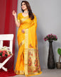 Yellow Banarasi Silk Saree | Leemboodi