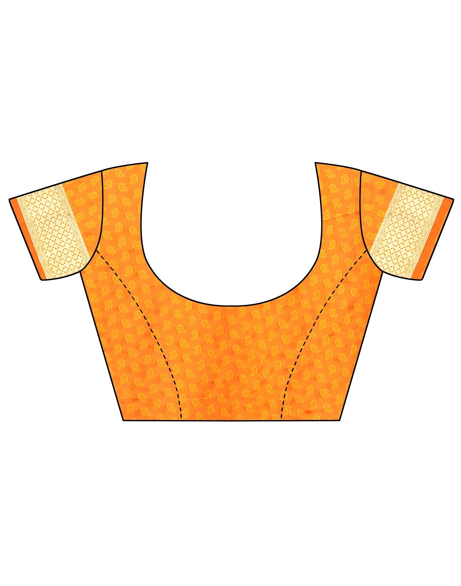 Orange Banarasi Silk Saree | Leemboodi