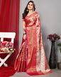 Light Red Banarasi Silk Saree | Leemboodi