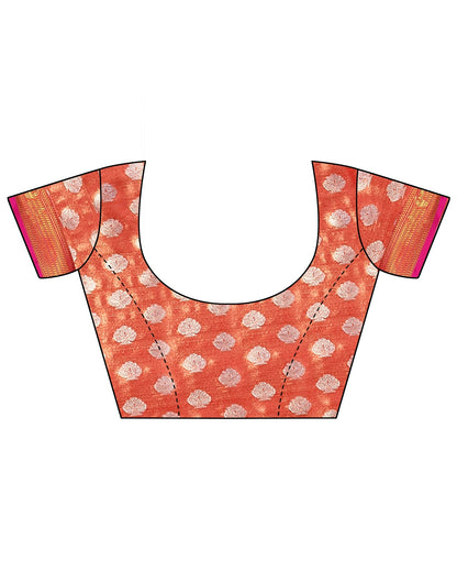 Light Red Banarasi Silk Saree | Leemboodi