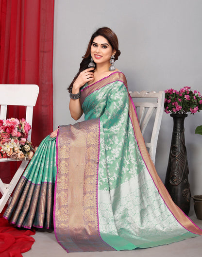 Light Green Banarasi Silk Saree | Leemboodi