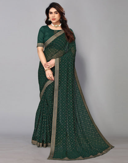 Green Printed Saree | Leemboodi