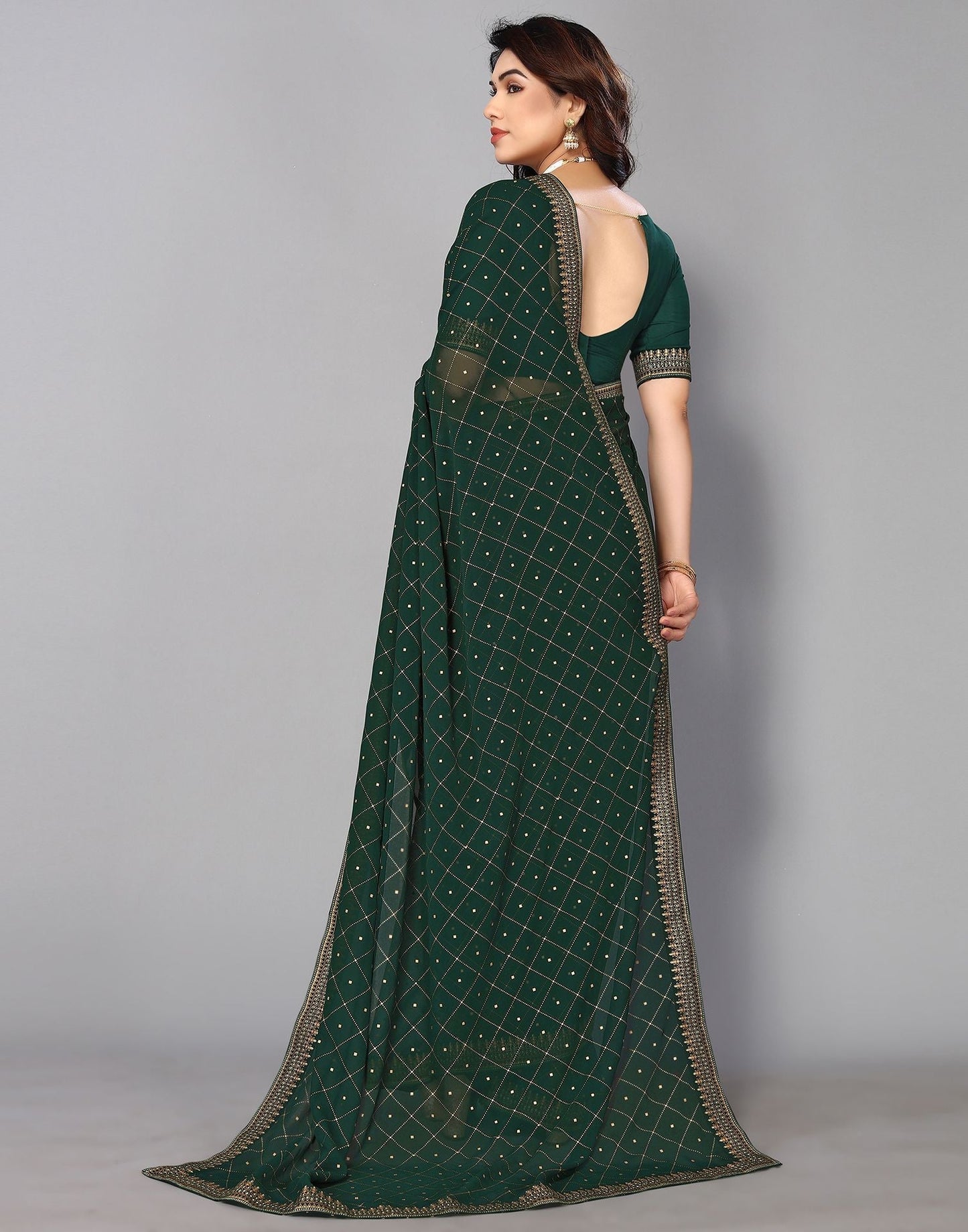 Green Printed Saree | Leemboodi