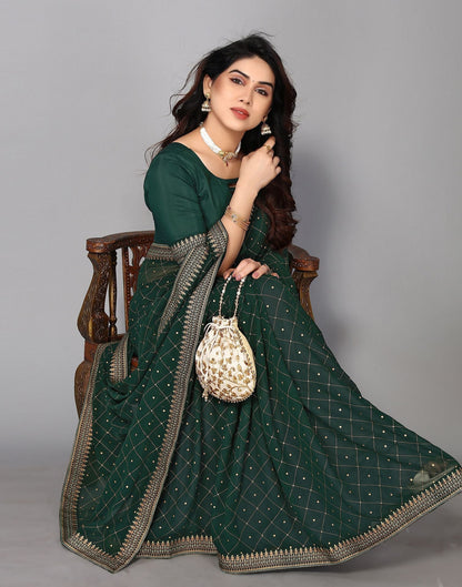 Green Printed Saree | Leemboodi