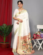 White Paithani Silk Saree | Leemboodi
