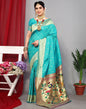 Turquoise Paithani Silk Saree | Leemboodi