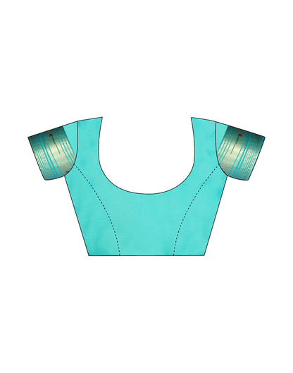 Turquoise Paithani Silk Saree | Leemboodi