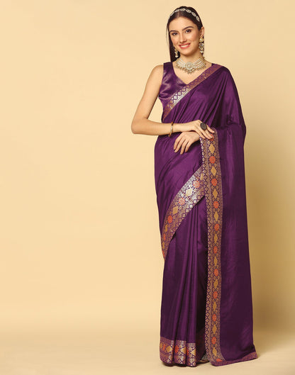 Purple Plain Silk Saree | Sudathi