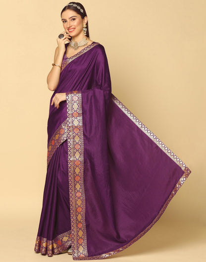 Purple Plain Silk Saree | Sudathi