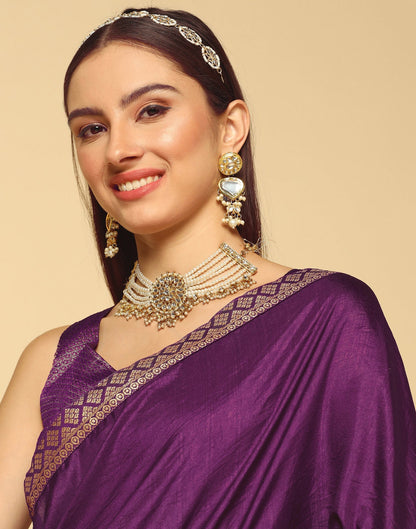 Purple Plain Silk Saree | Sudathi