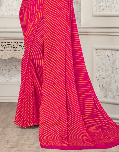 Rani Pink Printed Chiffon Saree | Leemboodi