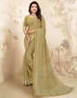 Olive Green Bandhani Chiffon Saree | Leemboodi