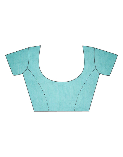 Turquoise Bandhani Chiffon Saree | Leemboodi