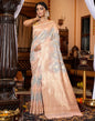 Peach Banarasi Silk Saree | Leemboodi