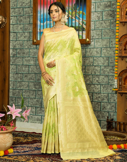 Light Green Banarasi Silk Saree | Leemboodi