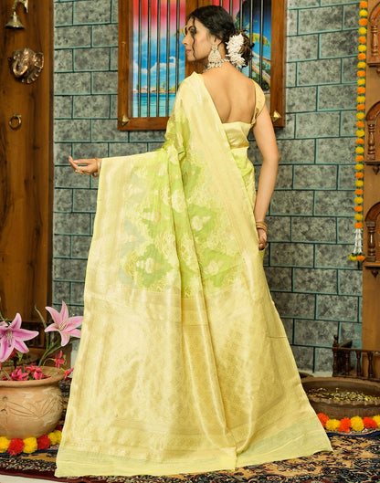 Light Green Banarasi Silk Saree | Leemboodi