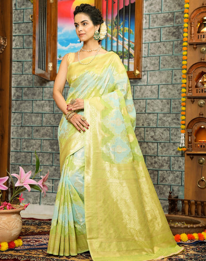 Light Green Banarasi Silk Saree | Leemboodi