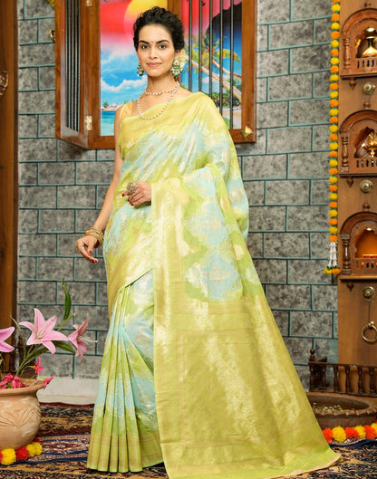 Light Green Banarasi Silk Saree | Leemboodi