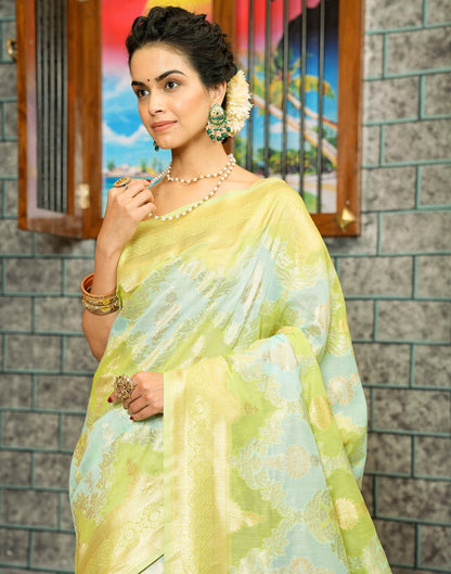 Light Green Banarasi Silk Saree | Leemboodi