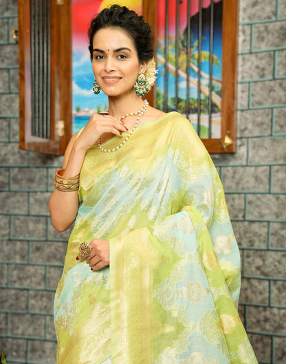 Light Green Banarasi Silk Saree | Leemboodi