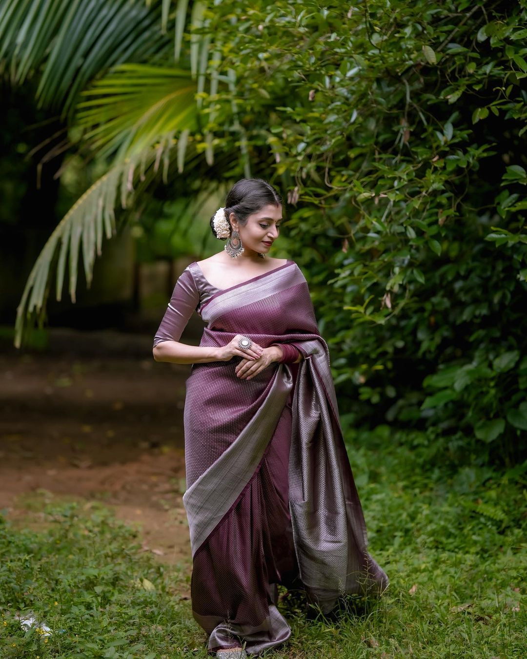 Maroon Banarasi Silk Saree | Sudathi