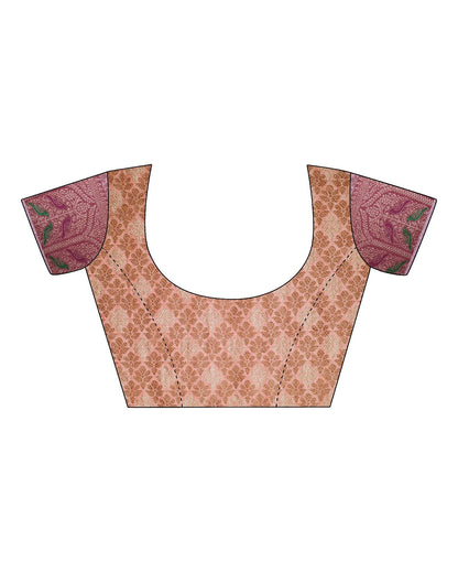 Peach Banarasi Silk Saree | Leemboodi