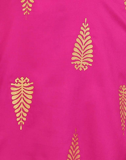 Pink Foil Printed Rayon Kurti | Leemboodi