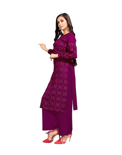 Purple Printed Kurti | Leemboodi