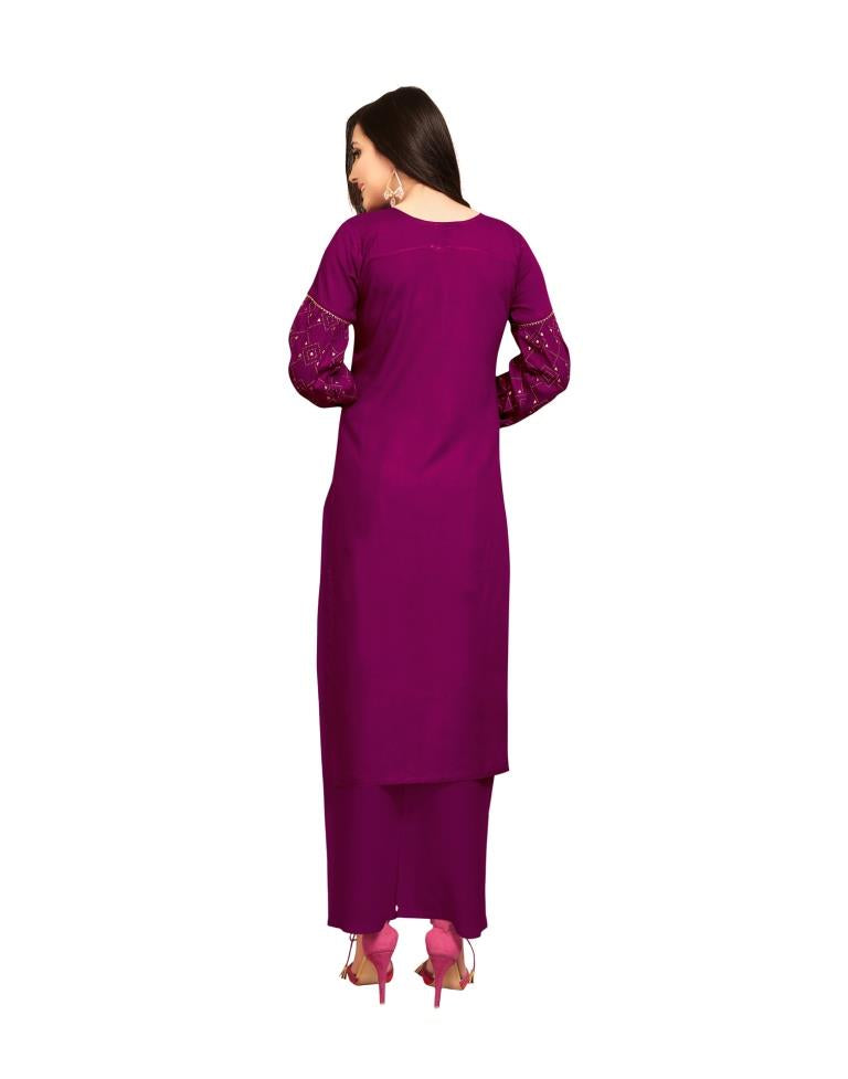 Purple Printed Kurti | Leemboodi