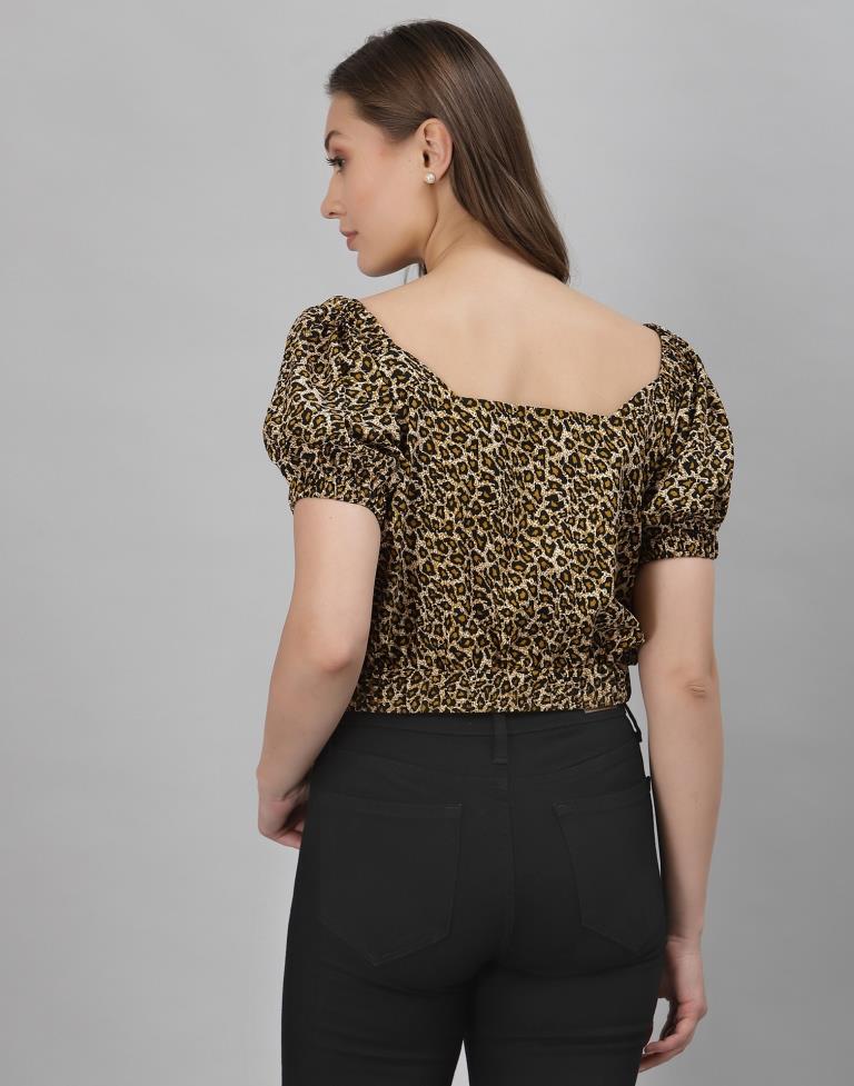 Brown Animal Printed Top | Sudathi